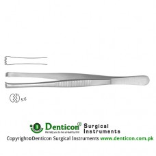 Lerche Dissecting Forcep 5 x 6 Teeth Stainless Steel, 15 cm - 6"